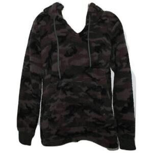 Jenni Womens Faux Sherpa Cozy Hoodie Size L
